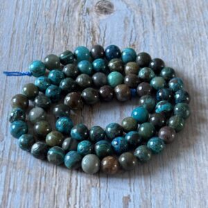 Perles chrysocolle 6 mm naturelles pour création de bijoux artisanaux