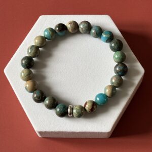 Bracelet en jaspe aqua terra – pierre naturelle de paix et d’équilibre