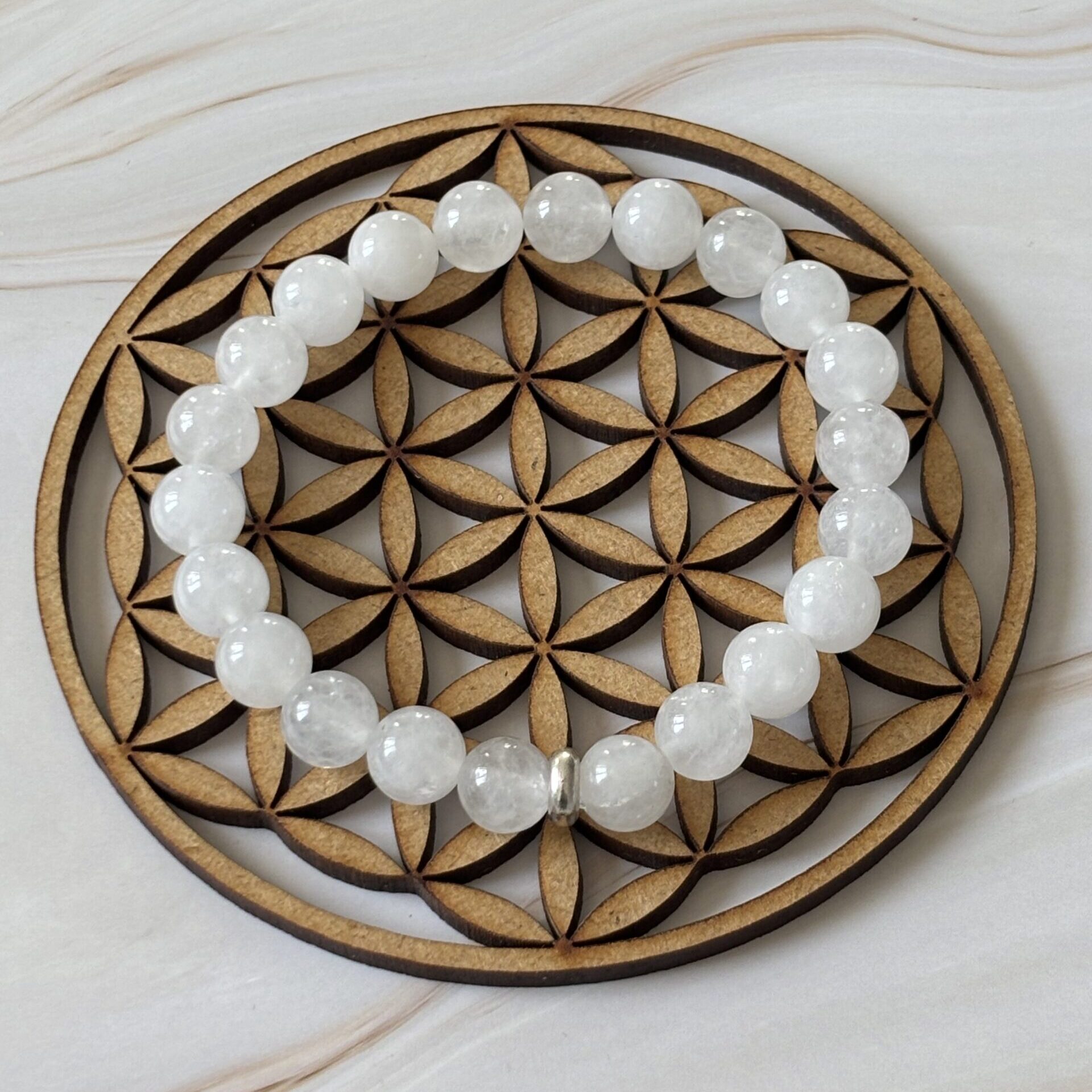 Bracelet en Jade Blanc 8 mm — pierre naturelle pour sérénité et stabilité