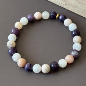 Bracelet pierres naturelles ménopause lépidolite