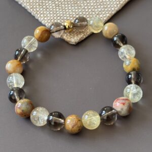 Bracelet arthrite calcite fluorite chrysocolle
