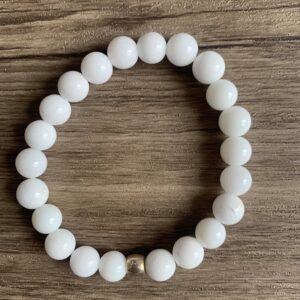 Bracelet fait main en jade blanc