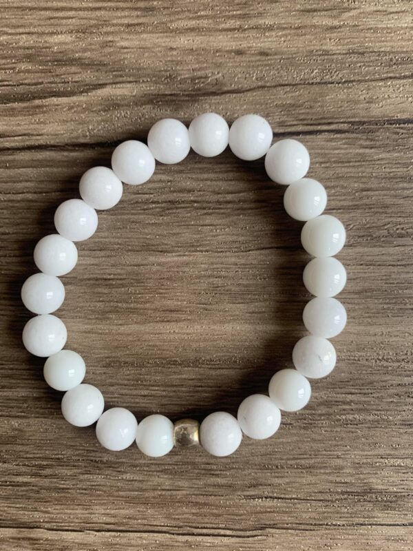 jade blanche pierre naturelle bracelet perles 8 mm