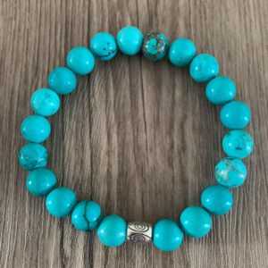 Turquoise verte stabilisée bracelet perles 8 mm