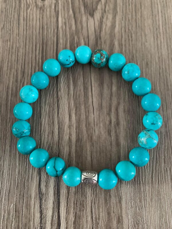 Turquoise verte stabilisée bracelet perles 8 mm