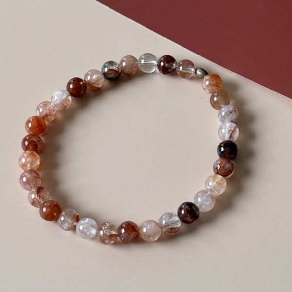 Bracelet élastique perles quartz hématoïde