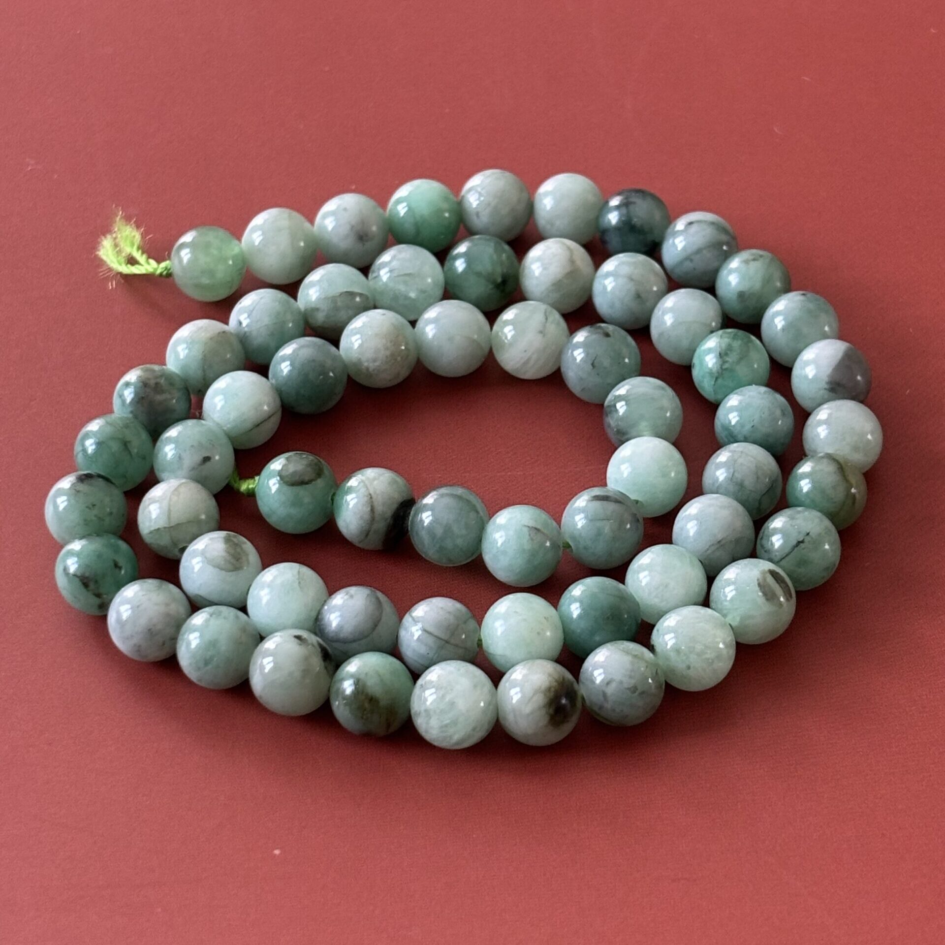 lot de perles 6 mm émeraude naturelle pour confection artisanale et DIY