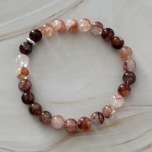 Bracelet sur mesure quartz hématoïde pierres naturelles