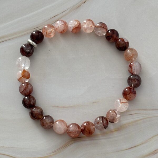 Bracelet sur mesure quartz hématoïde pierres naturelles