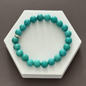 Bracelet turquoise verte naturelle – énergie apaisante et confiance en soi, création artisanale