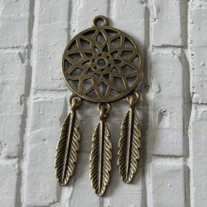 Bijou attrape-rêve couleur bronze, pendentif ethnique élégant pour tenue bohème chic