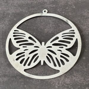 Pendentif grand papillon en argent fin avec détails élégants pour femmes et cadeaux uniques