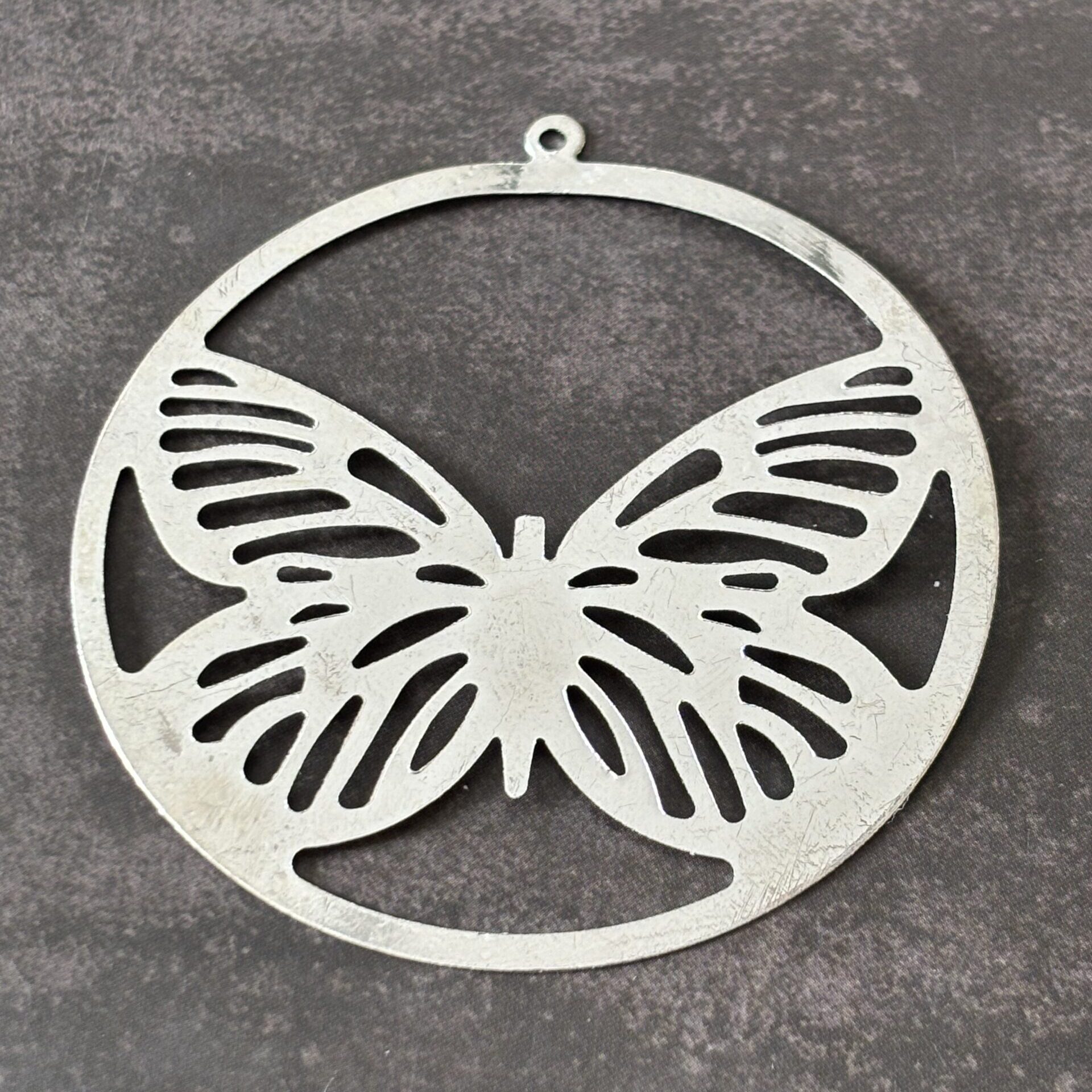Pendentif grand papillon en argent fin avec détails élégants pour femmes et cadeaux uniques