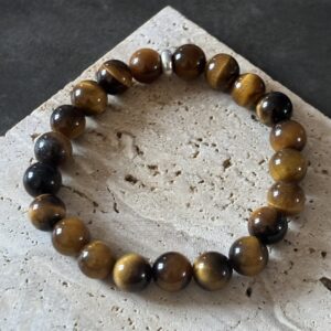 Bracelet en œil de tigre – pierre naturelle de protection et d’ancrage énergétique