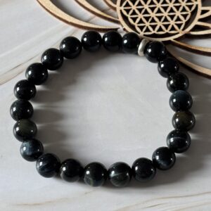 Bracelet œil de faucon bleu – bijou artisanal en pierre naturelle pour clarté et protection