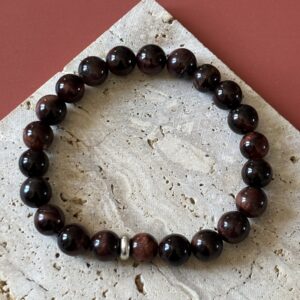 Bracelet œil de taureau perles naturelles