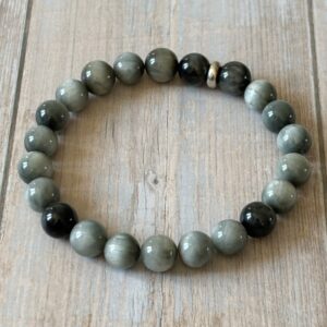 Bracelet en Œil d’Aigle 8 mm — pierre naturelle pour ancrage et stabilité