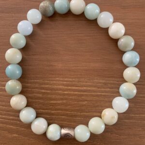 Bracelet pierre naturelle amazonite mixte perles 8 mm