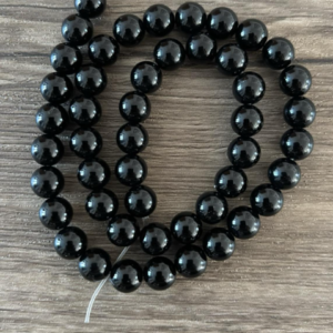 Onyx brillant ou agate noire perles à l'unité en lot ou fil complet