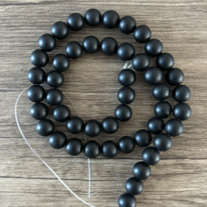 Onyx mat ou agate noire perles à l'unité en lot ou fil complet