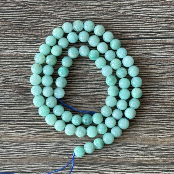 Amazonite du Pérou perles rondes 6 mm – pierre apaisante et créative