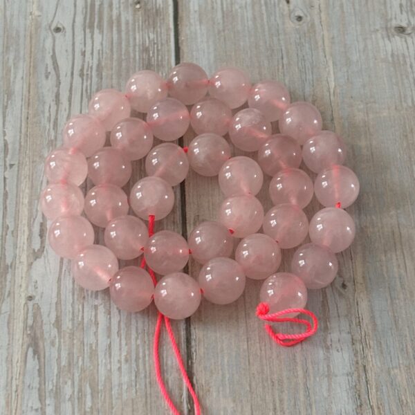 Perles quartz rose 10 mm amour et tendresse