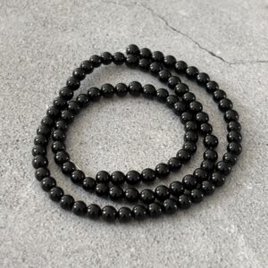 Perles rondes agate noire 4 mm pour bijoux