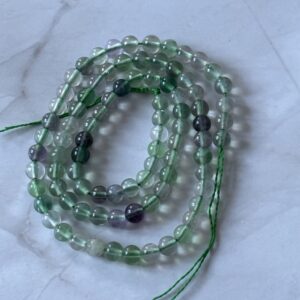 Fil de perles fluorite multicolore 4 mm véritables pour créations artisanales