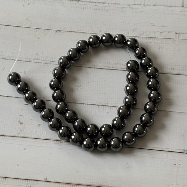 Perles hématite naturelles 10 mm – Perles rondes brillantes pour bijoux