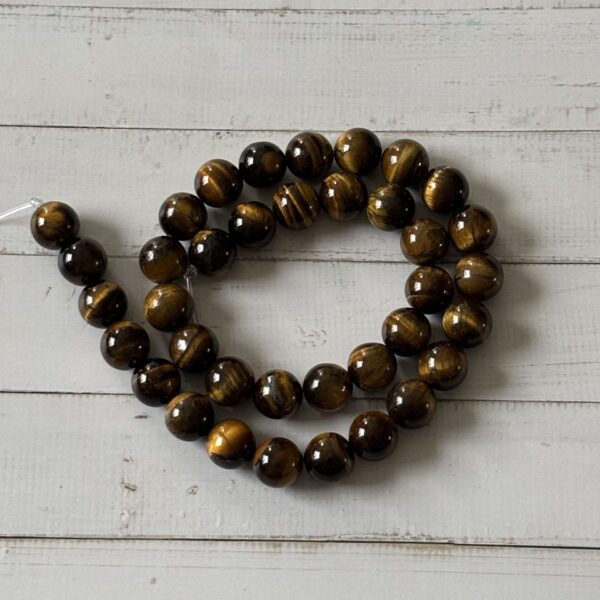 Perles gemmes Œil de Tigre 10 mm pour bracelet et collier