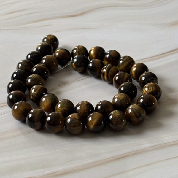Perles Œil de Tigre 10 mm naturelles pour création de bijoux