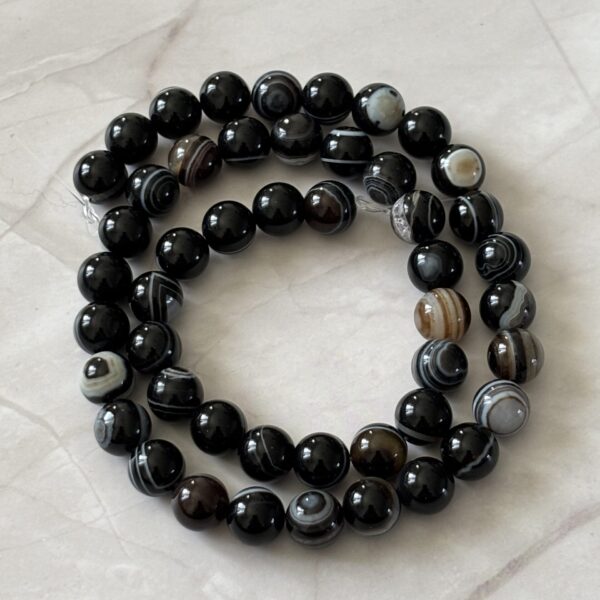 Lot de perles naturelles agate œil 8 mm pour bijoux faits main