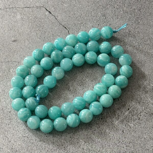 Perles gemmes amazonite extra 8 mm idéales pour bracelet, collier ou boucles DIY