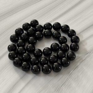 perles 10 mm en agate noire aux reflets profonds pour bijoux faits main