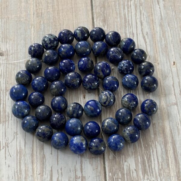 perles 10 mm en lapis lazuli pierre fine naturelle pour DIY