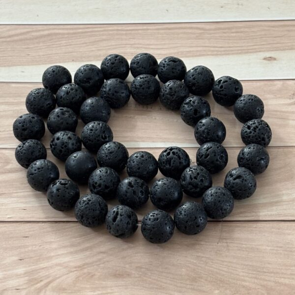 perles 10 mm en pierre de lave naturelle pour créations artisanales