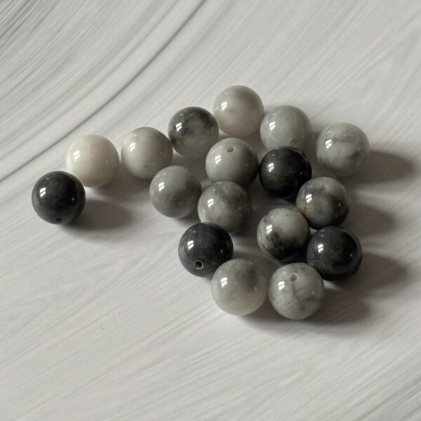 Perles rondes 10 mm œil de faucon gris – pierre naturelle pour bracelets, colliers et accessoires zen