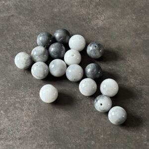Perles œil de faucon gris 10 mm – pierre naturelle pour créations de bijoux protecteurs et apaisants