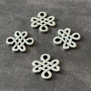 Séparateur nœud celtique argenté en acier inoxydable pour bijoux artisanaux