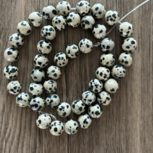 Jaspe Dalmatien perles à l'unité en lot ou fil complet