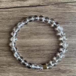 bracelet pierre naturelle de cristal de roche en perles de 6 mm