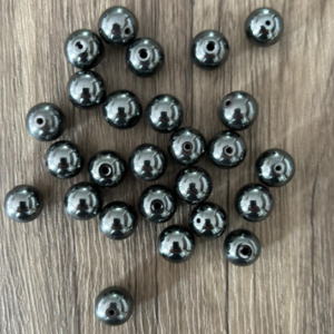Hématite naturelle en perles de 10 mm