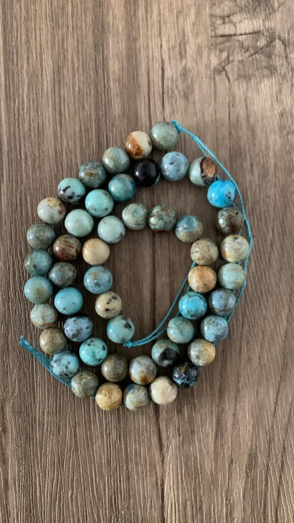 perles de opale bleue naturel à l'unité, en lot ou fil complet
