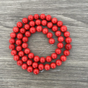 corail perles 8 mm à l'unité, en lot ou fil complet
