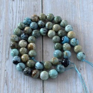Perles 8 mm opale bleue naturelle pour bijoux fait main