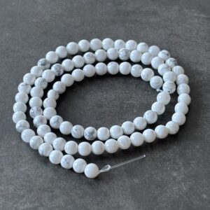 Perles naturelles howlite 4 mm équilibre émotionnel