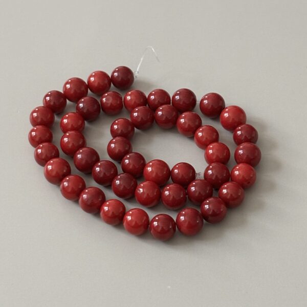 Fil de perles corail rouge 8 mm pour bijoux artisanaux