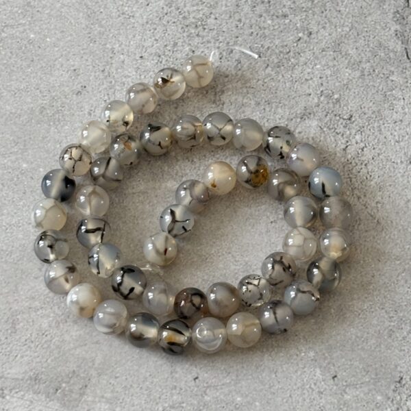 Perles gemmes agate veine de dragon 8 mm pour créations artisanales et stabilité