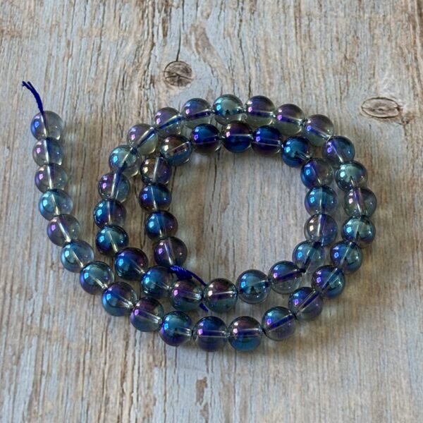Perles 8 mm aqua aura bleu violet pour achat et créations de bijoux artisanaux