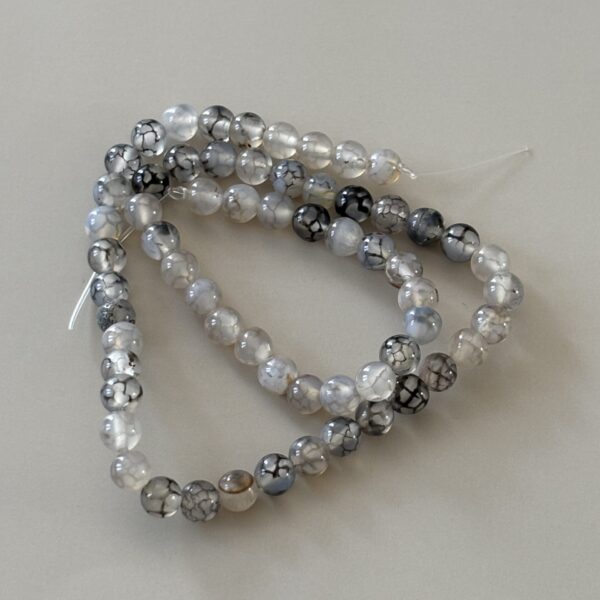 Perles 6 mm agate veine de dragon véritable pour bracelets et colliers artisanaux